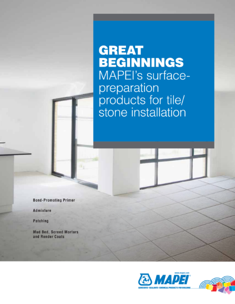 MAPEI’s Surface Preparation Products for Tile/ Stone Installation