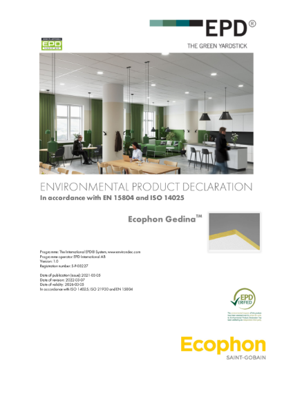 Gedina - Environmental Product Declaration - Expire 2026