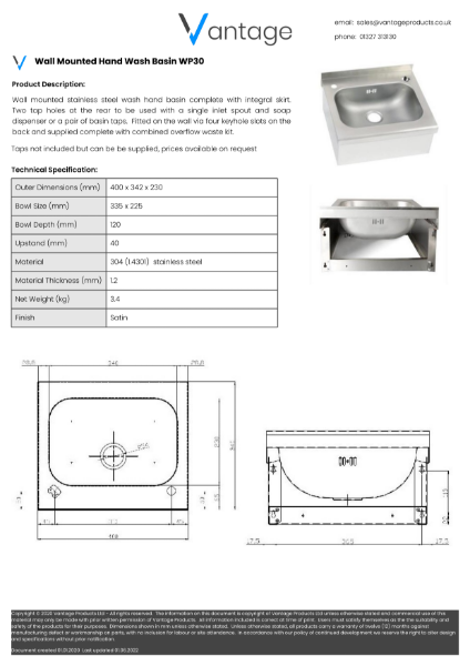 Product Data Sheet - WP30