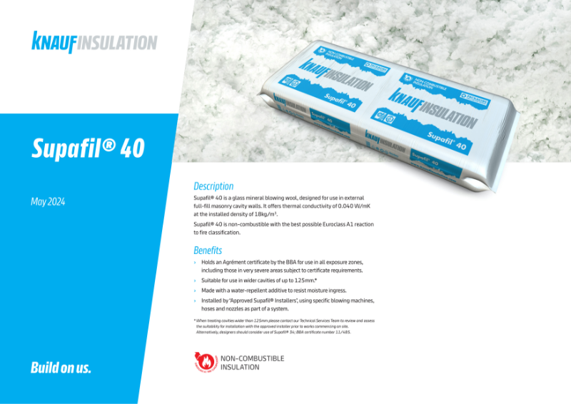 Knauf Insulation Supafil® 40 - Product Datasheet