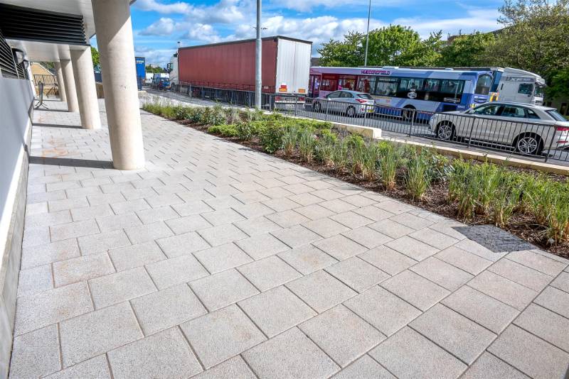 Huddersfield Leisure Centre £36 million complex with Mayfair Flags and Mayfair Step Flags supplied by Tobermore