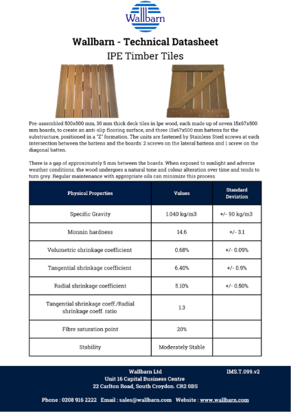 Datasheet - IPE Timber Tiles