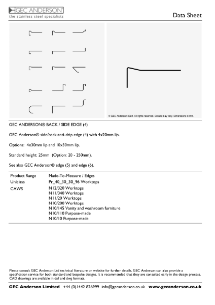 GEC Anderson Data Sheet - Edge 4