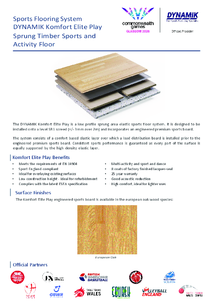 Komfort Elite Play - Sprung Timber Sports and Activity Floor