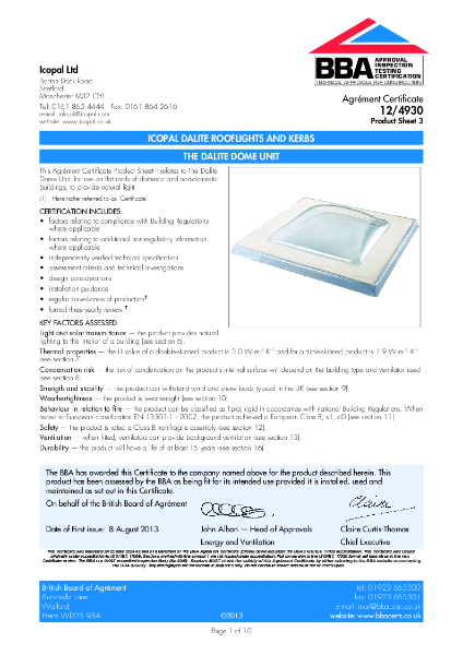 12/4930 - BBA Dalite Dome Unit 