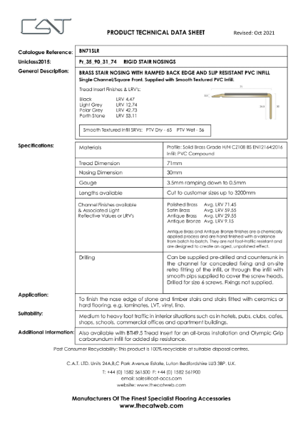 BN71SLR with Smooth Textured PVC Datasheet