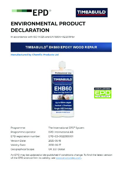 EPD - Environmental Product Declaration - Timbabuild® EHB60