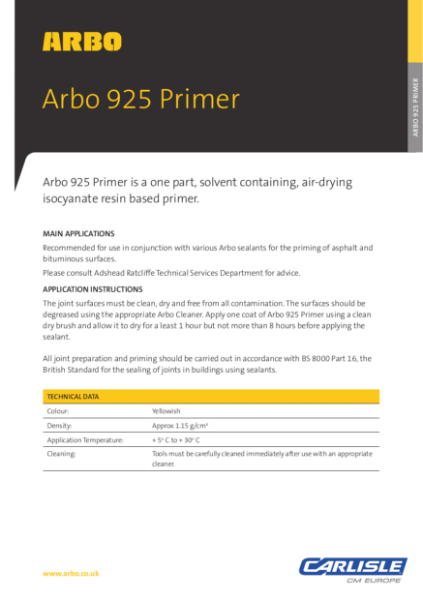 ARBO 925 Primer Data Sheet