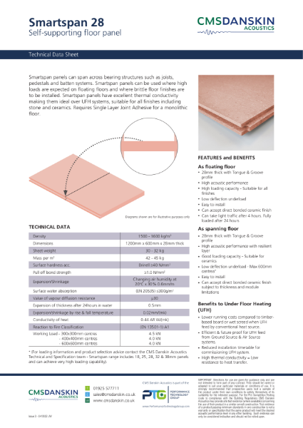 Smartspan 28 - Technical Data Sheet