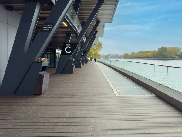 Fulham Pier - riverside concourse at Fulham FC