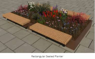 Rectangular Seated Planter