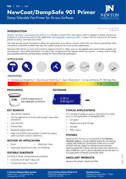 Newton NewCoat / DampSafe 901 Primer TDS