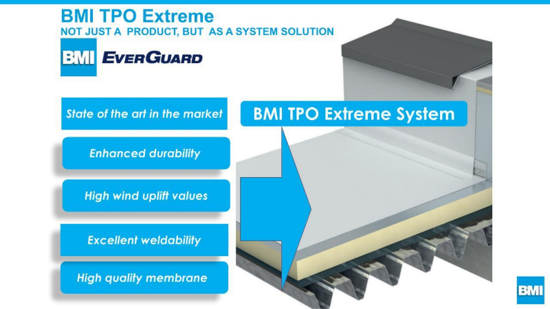 BMI EVERGUARD TPO EXTREME RETROFIT ROOF SOLUTION OVER EXISTING METAL ROOFS