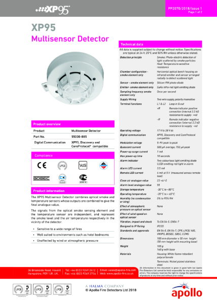 PP2070 XP95 Multisensor Detector