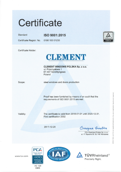 ISO 9001 Certificate