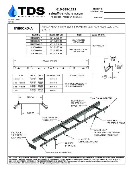 Trench•Era Heavy Duty Frames for RG and Non-Locking Grates - FPHD008G-A