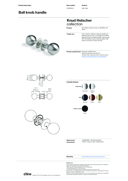 Ball knob handle (data sheet)