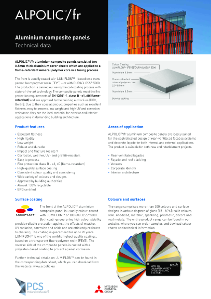 PCS ALPOLIC Technical Datasheet FR EN 2023