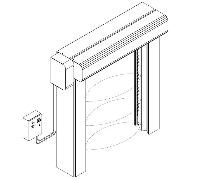 Rapidor Freeze AIR - Insulated Dual Curtain Speed Door with Air Curtain