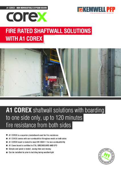 Kemwell Corex Shaftwall Information Sheet