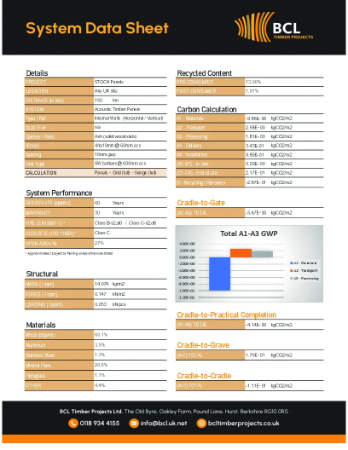 Tech Datasheet (inc EPD/LCA) - Internal WALLS - STOCK Panels - Ash (44x19 + 16mm gap)