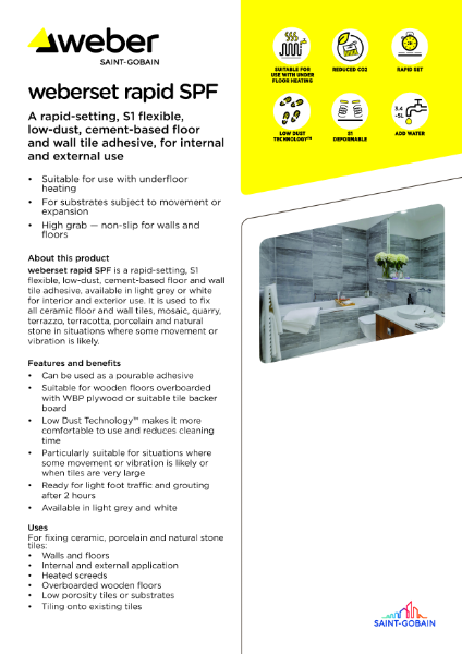 weberset rapid SPF - Technical datasheet