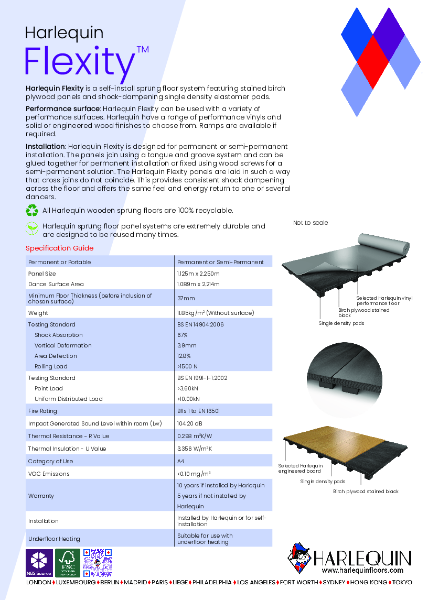 Harlequin Flexity Sprung Floor Panel System