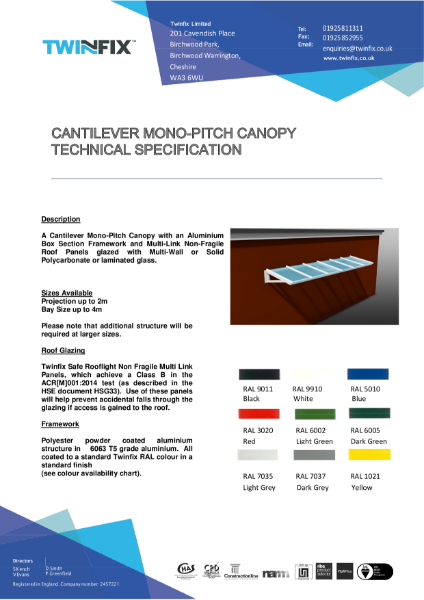Datasheet - Cantilever