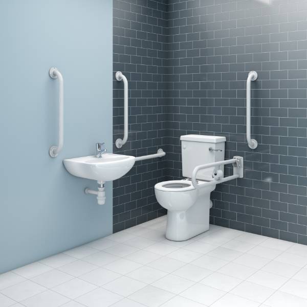 Atlas Rimless DeLuxe Close Coupled DocM Pack Right Hand 40cm Basin - Document M Compliant Pack