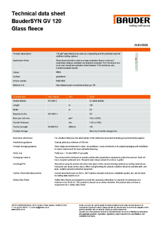 BauderSYN GV 120 Glass fleece