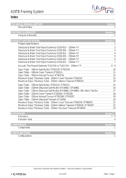 Technical Manual Futureline 419TB Capral 2020 12 01