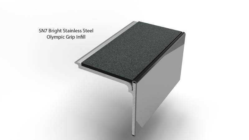 Aluminium Stair Nosings with Stainless Steel Covers
