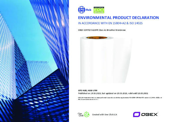 OBEX CORTEX 0220FR Breather Membrane - EPD