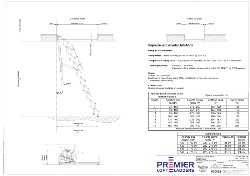 Heavy duty retractable loft ladder - Supreme