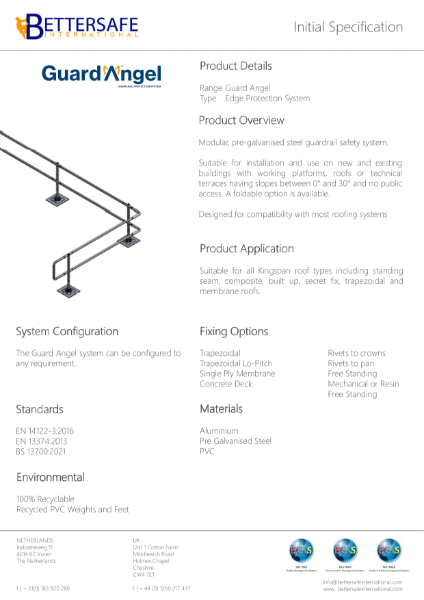 Guard Angel  Initial Specification