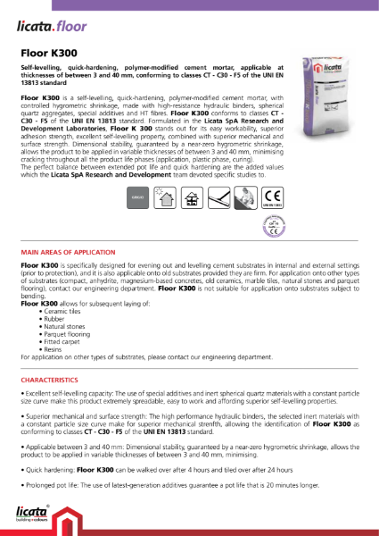 Licata Floor K 300 - Self Levelling