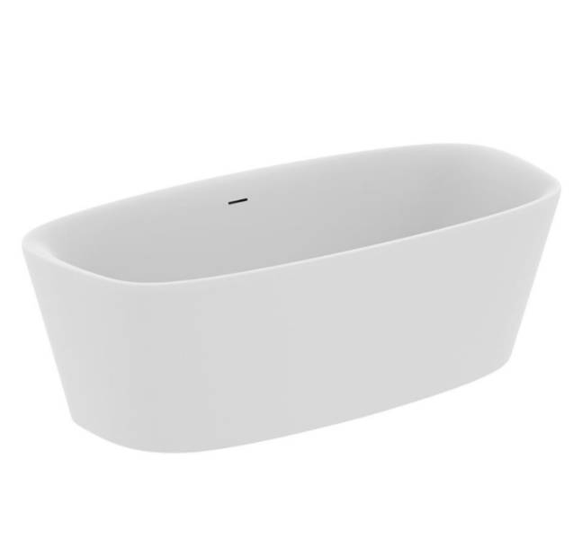 Dea Freestanding Double Ended Bath 190 cm - Silk White & Black