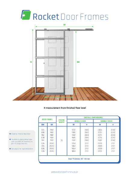 Installation Instructions 70mm Stud