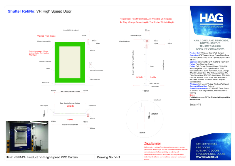 CAD VR PVC High Speed Door