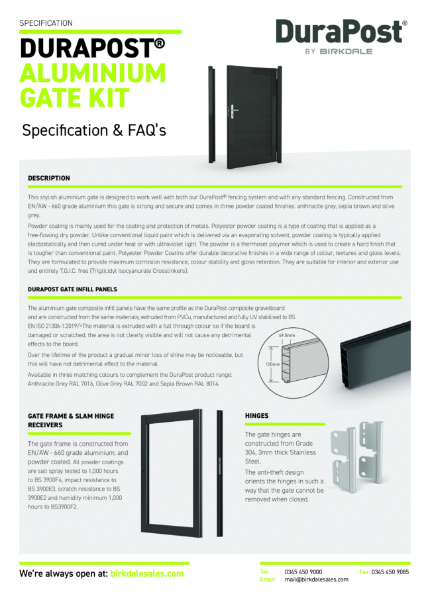 DuraPost Aluminium Gate Kit