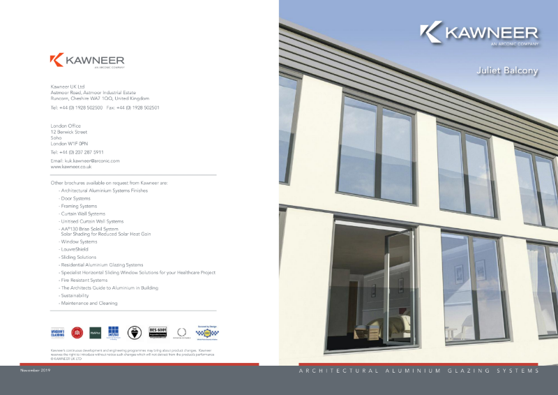 Kawneer Juliet Balcony Brochure | NBS Source