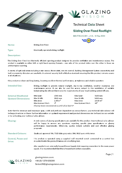 Sliding Over Fixed Data Sheet