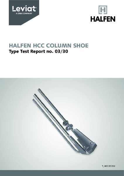 HALFEN HCC Column shoe test report