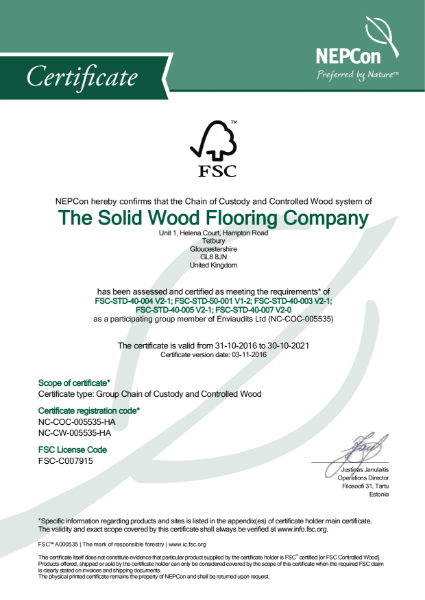 FSC®: Certified - 100%