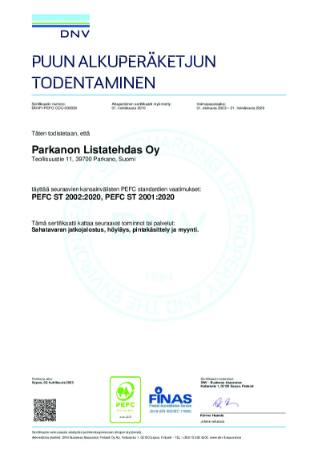 PEFC Parkanon Listatehdas Oy