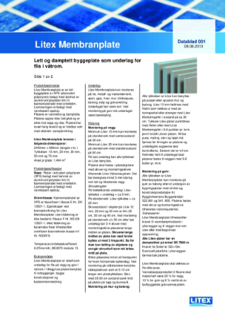 Litex Membranplate Produktdatablad