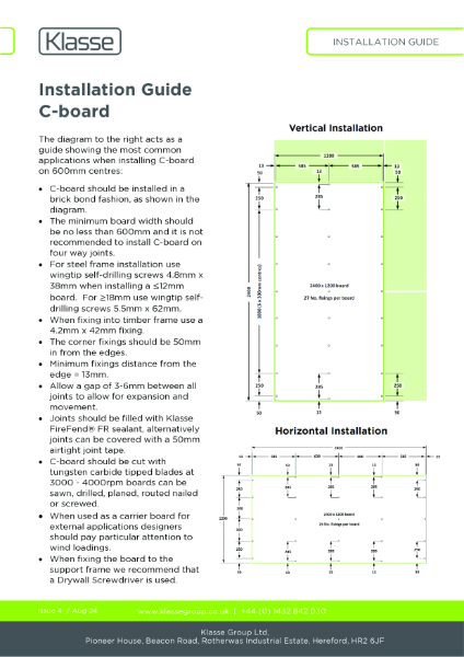 Klasse C-board Installation Guide