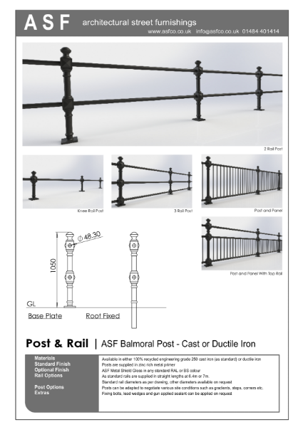 ASF Balmoral Cast Iron Post and Rail / Panel