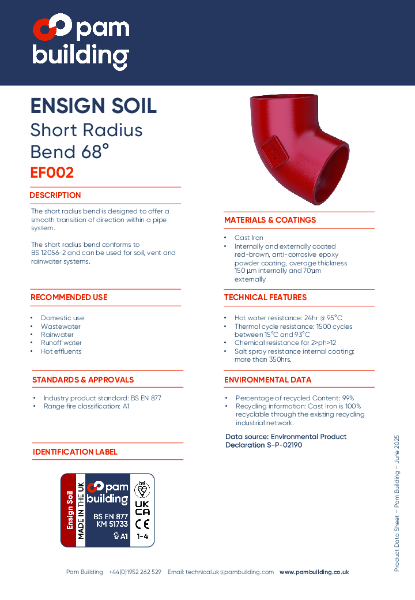 EF002 - Short Radius Bend x 68°