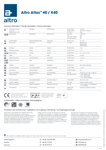 Altro Atlas Technical Data Sheet